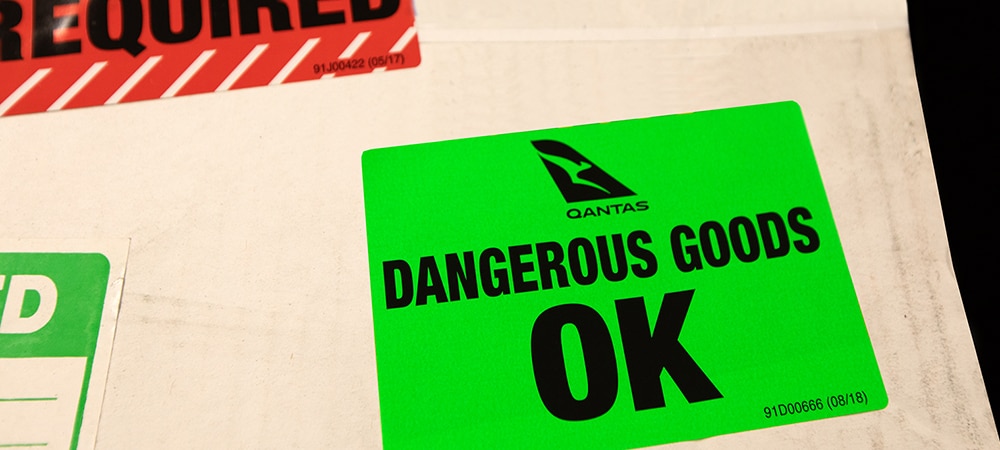 Dangerous goods OK label on freight