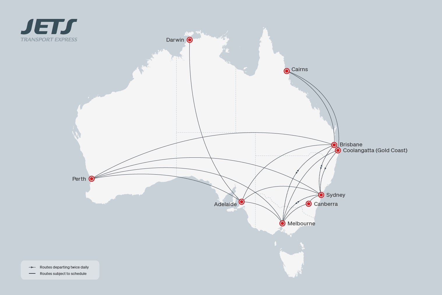 JETS Transport Route Map