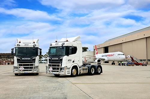 Two JETS trucks at airport